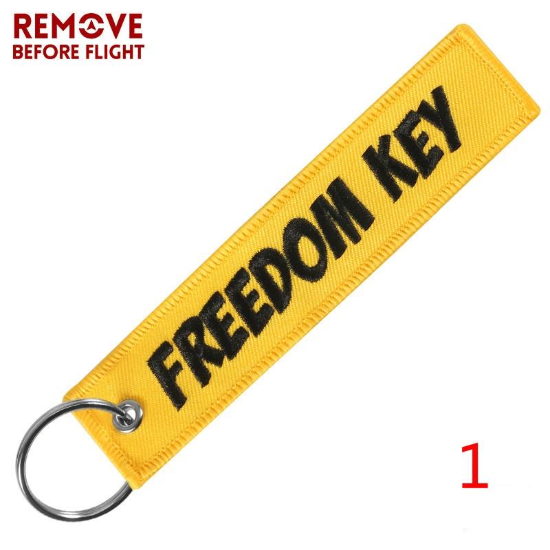 Remove Before Flight Red Car Keychain for Motorcycles Customized Key Chains Embroidery Key Fob Aviation Gifts