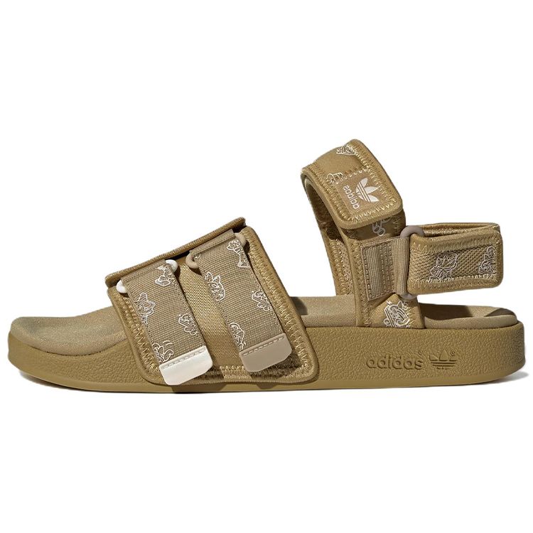Adidas Originals Adilette Sandal 4.0 Fabric Comfortable Lightweight Beach Sandals Unisex Sandals Khaki HP9114