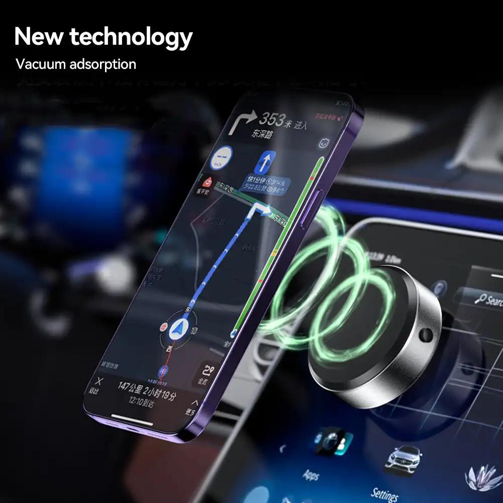 Магнитное притяжение Автомобильный держатель для мобильного телефона Черный технологический универсальный адсорбционный кронштейн Вакуумная адсорбционная стабильность