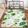 Brazil Soccer Theme Designed floor mat, suitable as a non-slip mat for the living room or bedroom sofa