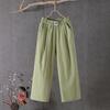 Women's High-Waisted Slim and Versatile Wide-Leg Cotton Linen Pants - Loose Fit, Large Size, Nine-Point Casual Style