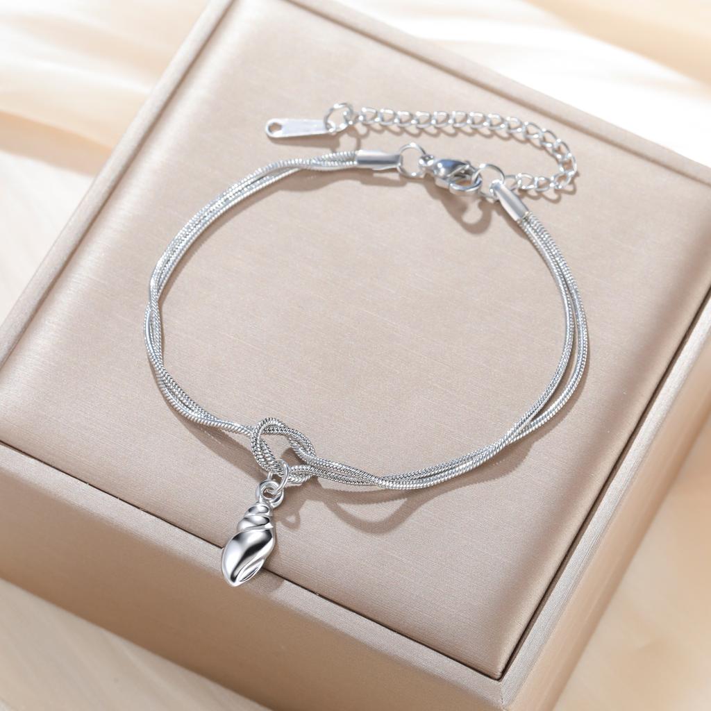 Cazador Starfish Shell Conch Charm Love Knot Chain Bracelet Stainless Steel Trendy Bracelets for Women Jewelry Mother's Gift