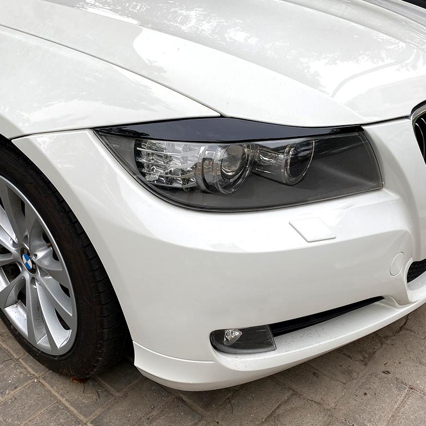 Для BMW 3 серии E90 E91 2 шт. ABS глянцевая черная фара для бровей и век 2005 2006 2007 2008 2009 2010 2011 седан/