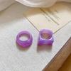 2PCS Fashion Colorful Transparents Geometric Acrylic Resin Finger Rings Ring Set For Women Jewelry Gift Wholesale Direct Sale