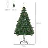 Artificial Christmas Tree 150cm with 420 Branches, Ornaments, Pinecones, Indoor Christmas Decoration, Green