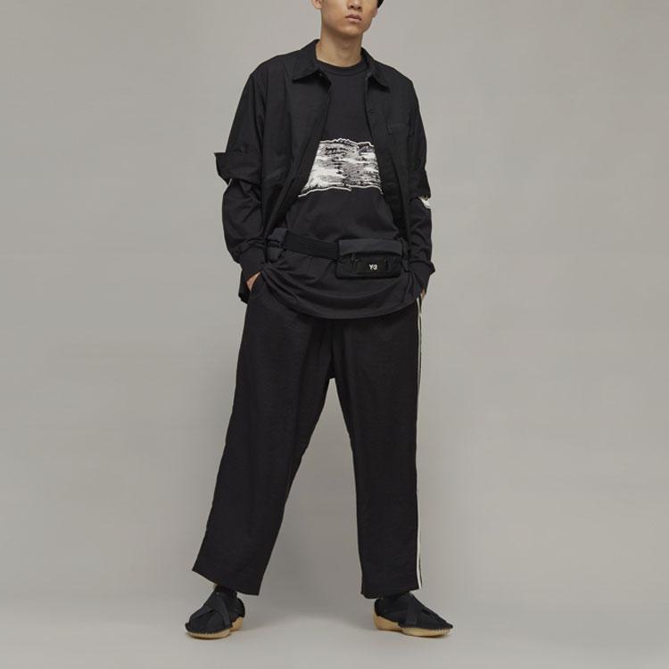 Y-3 FW22 Креативный дизайн свободный свитер с длинным рукавом футболка мужские топы черный H44811