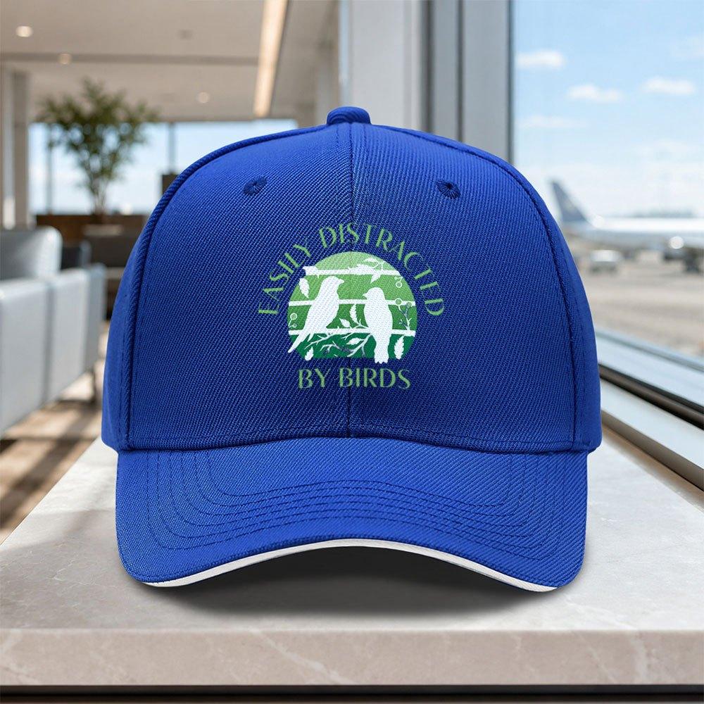 Adjustable Bird Pattern Baseball Cap Easily Distracted By Birds Lightweight Unisex Printed Hat