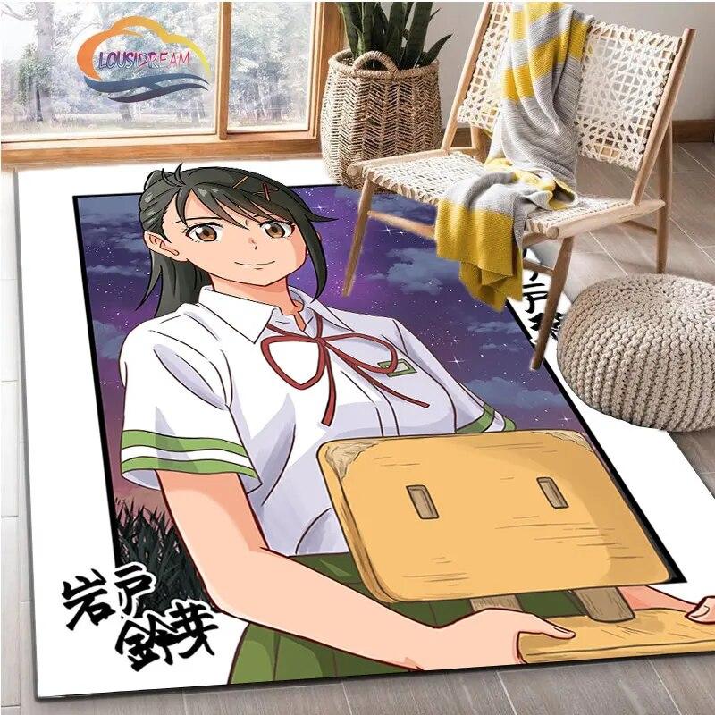 Последний анимированный ковер Suzume Anime 3D печать декоративный коврик для детей и девочек гостиная спальня диван коврик