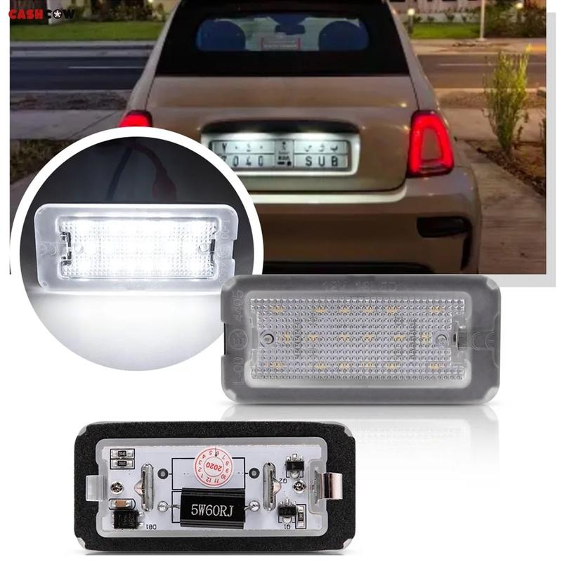2x LED License Plate Light For Fiat 500 500C 2007 - 2016 Rear Car Number Plate Lamp Assembly CANbus Xenon White Car Light Parts