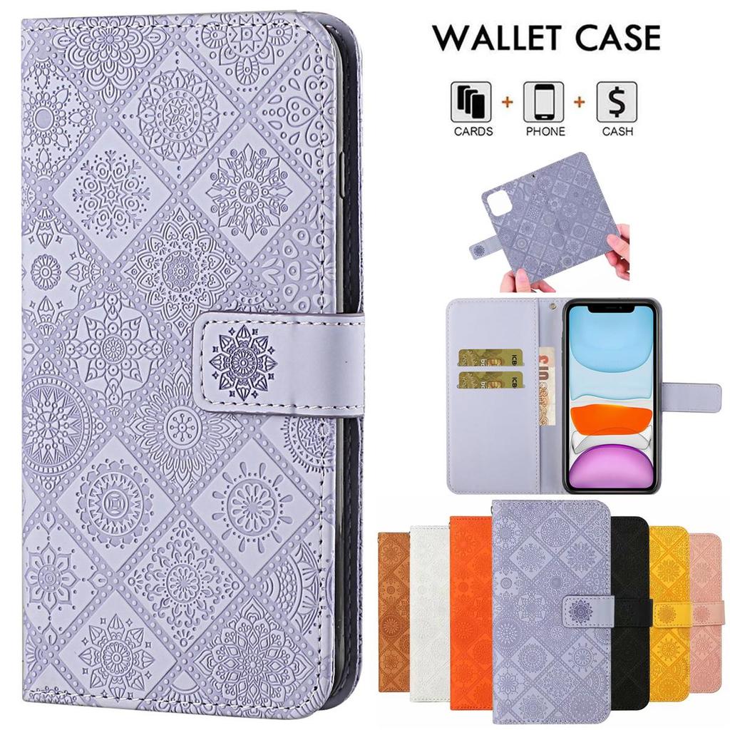 Card Holder Flip Wallet Case For iPhone 13 12 11 XR XS 8 7 Samsung S22 S21 Note 20 A52 A32 A21S A02S Redmi Note 10 10 Pro OPPO Huawei Case