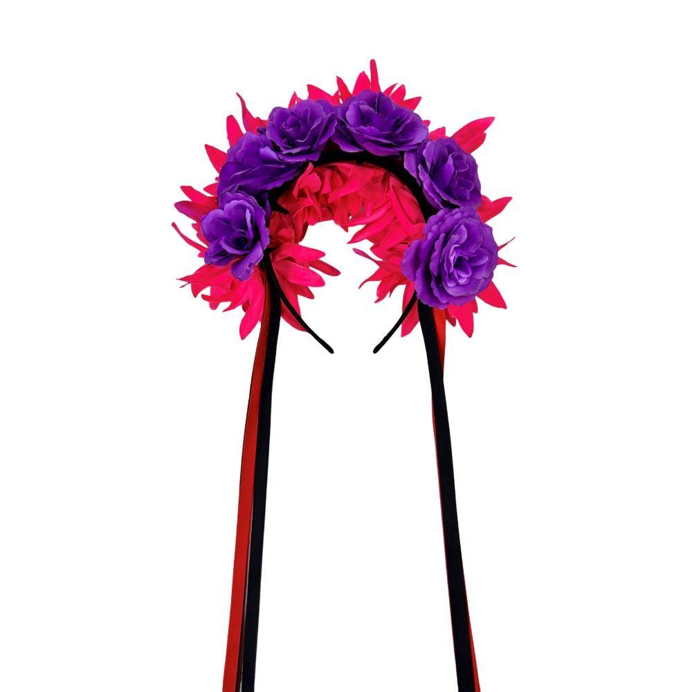 Cosplay Prop Rose Flower Headband Garland Halloween Headdress Scary Halloween Rose Hair Band Party
