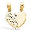 [F6344] - Gold Plated Pendant 'Soul Mates' Gold - 14x15 Mm