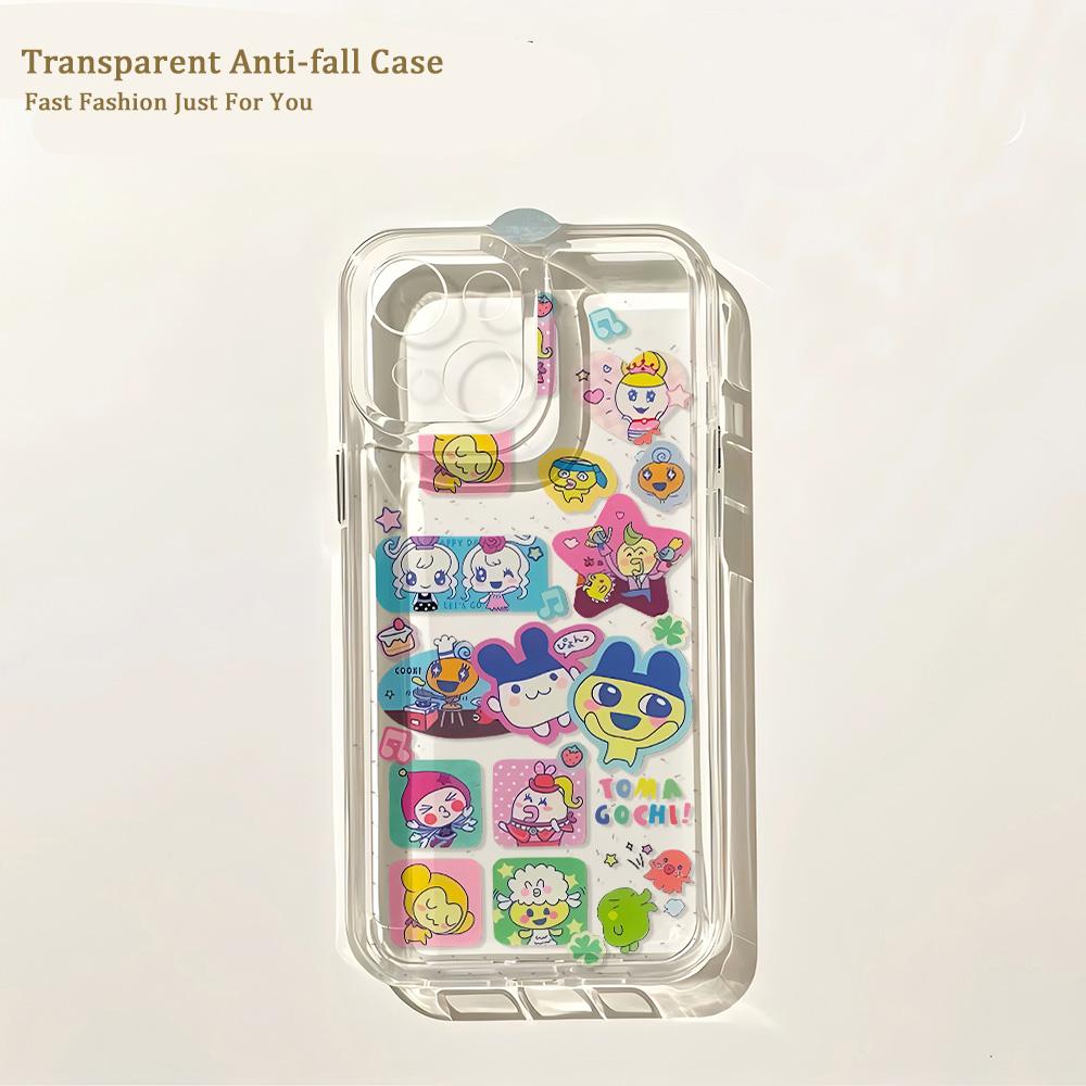 Милый чехол для телефона Tamagotchis для IPhone 17 16 16e 15 14 13 12 11 Mini Pro Max X XR XSMax 7 8 Air Plus Прозрачная задняя крышка