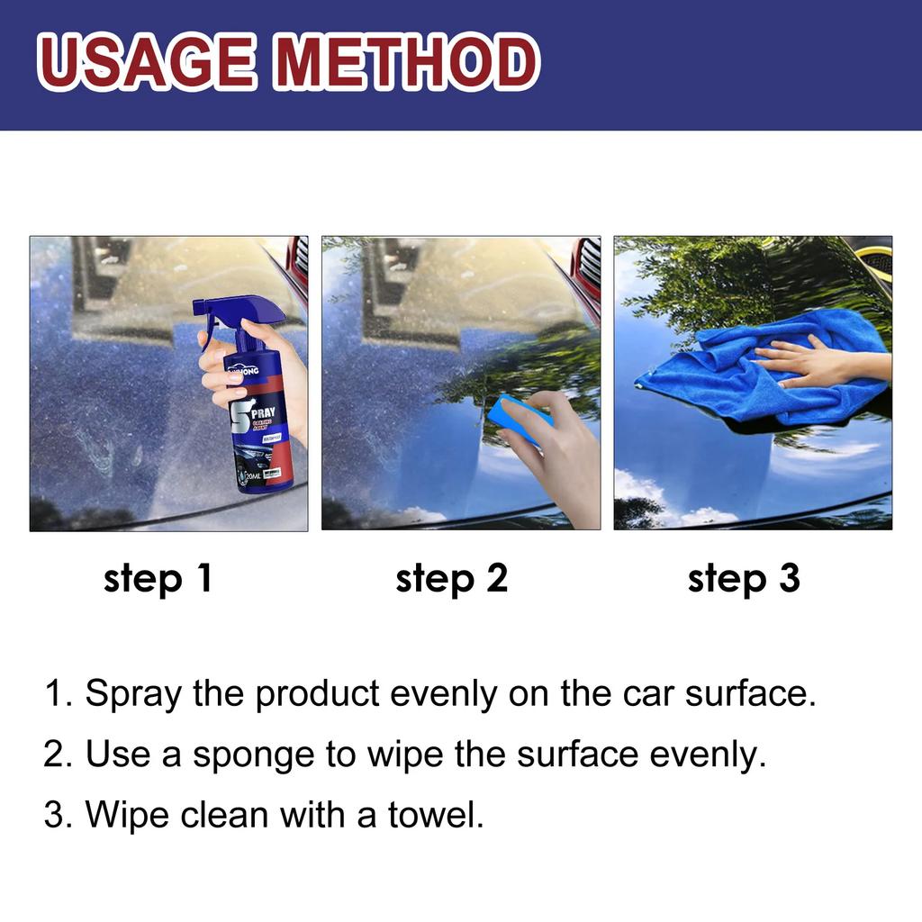 2PCS Car Nano Repair Compound Ceramic Coating Spray Car Coating Wax Polishing Spray Scratch Repair Remover 2X120ml With box