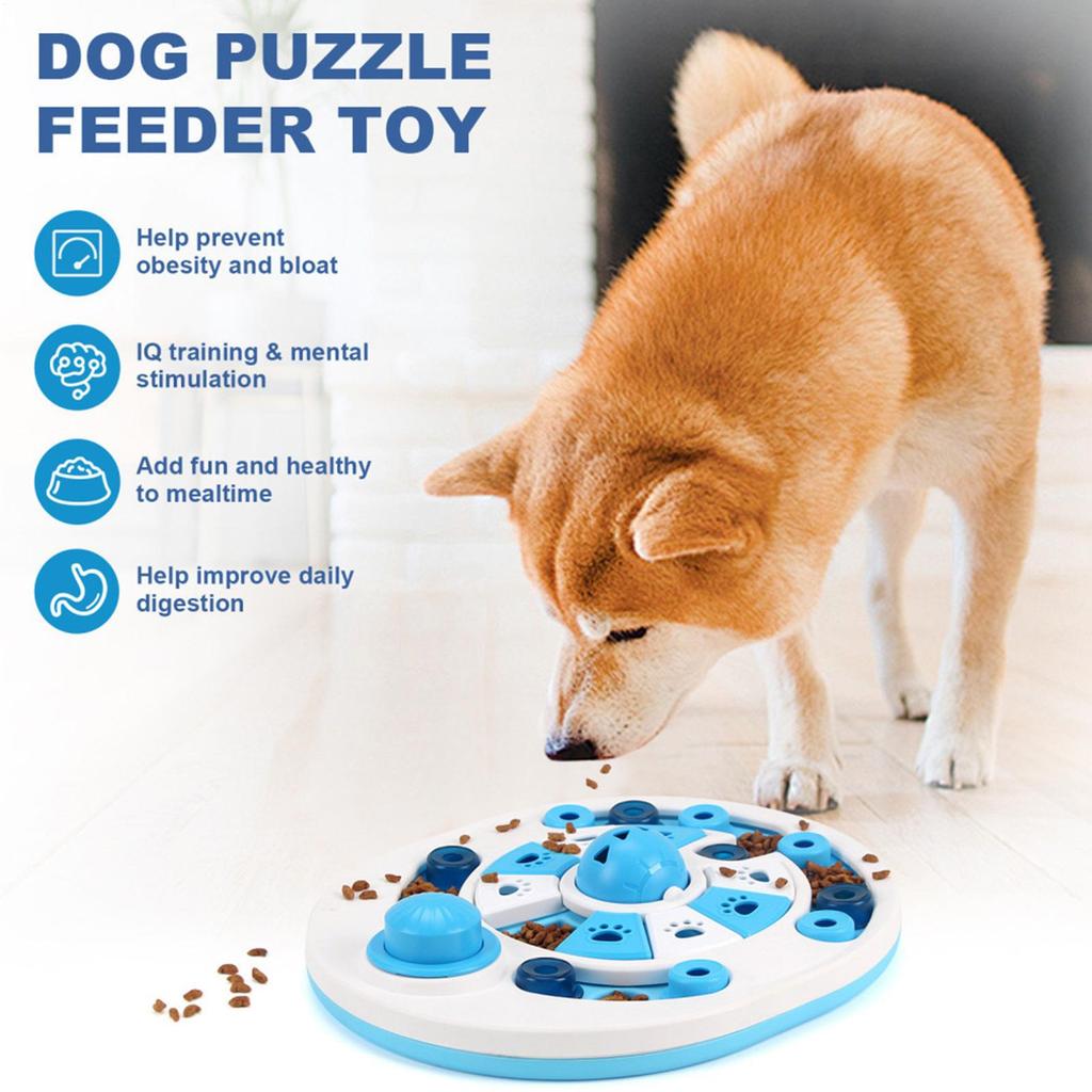Puzzle Slow Feeder Dog Bowls Non Slip Base Maze Dish 360 Degree Rotate Slow Feeder Dog Bowls For Large Breed Pets Boredom Relief