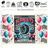 The tire tread is still like an arch? Gender reveal party backdrop - a vibrant polyester fiber photography backgroundXY