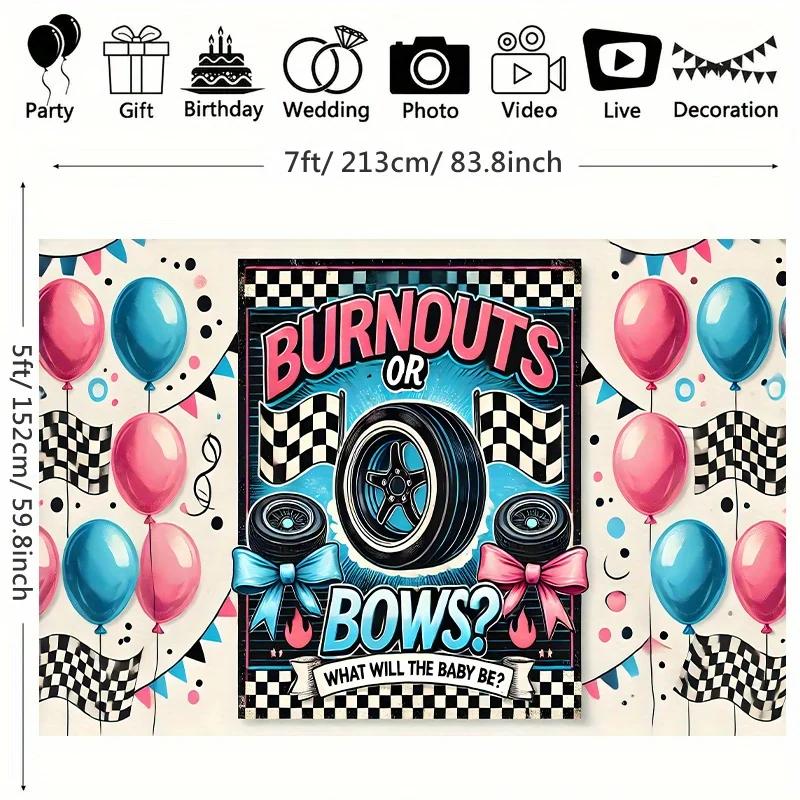 The tire tread is still like an arch? Gender reveal party backdrop - a vibrant polyester fiber photography backgroundXY