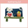 Dog Cute Cartoon Flower Bench Reading Scene Model Ornament For Shooting Props