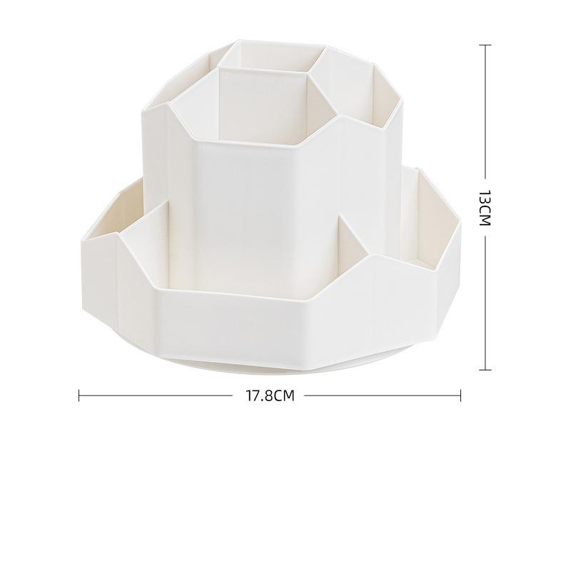 Вращающийся на 360 градусов держатель для ручек, настольный органайзер для канцелярских принадлежностей, большая емкость, пластиковый контейнер для хранения кистей для макияжа