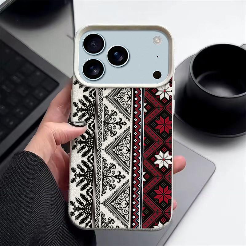 Винтажный чехол для телефона из ТПУ с узором тотема для iPhone 17 16e 16 15 Pro Max 14 13 12 Pro Max 11 Air Мягкая кожаная текстура Силиконовый чехол