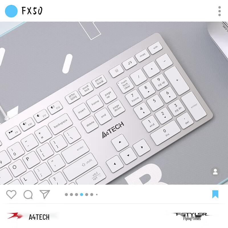 A4TECH FX50 Тонкая проводная клавиатура с ножничными переключателями