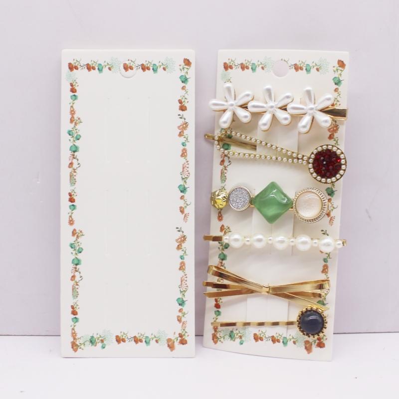 50 шт. 15,5x6,5 см белые/черные/цветные крафт-бумажные многоцветные карточки с заколками для волос