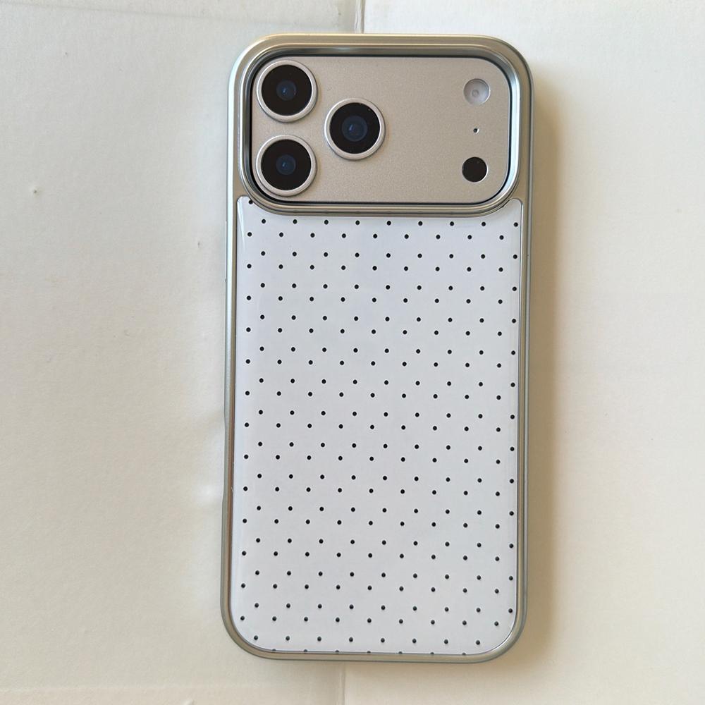 Корейский INS Чехол для телефона с узором в горошек, гальванизированный серебром, для iphone 17 Promax 17pro 14 15 16 Promax, противоударный чехол Funda