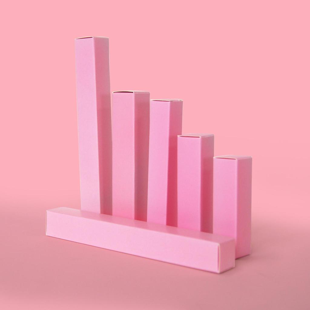 Индивидуальные картонные коробки для косметики белого цвета: Упаковка для розовой подводки для глаз, помады, бальзама для губ с возможностями печати