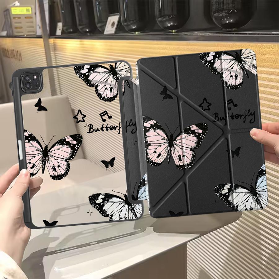Мультяшный чехол-бабочка для планшета iPad Pro 11-го 10-го 9-го 8-го 7-го 12,9 дюйма Pro 2025 Air 4 5 M3 M2 1 2 M4 11 дюймов Mini 6 7 Держатель