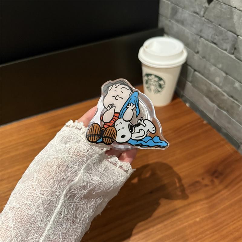 Cute Snoopy family Charlie Folding flip Fold Magsafe Wireless Charge Case For Motorola moto razr 40 50 Ultra 3D Magnetic Holder