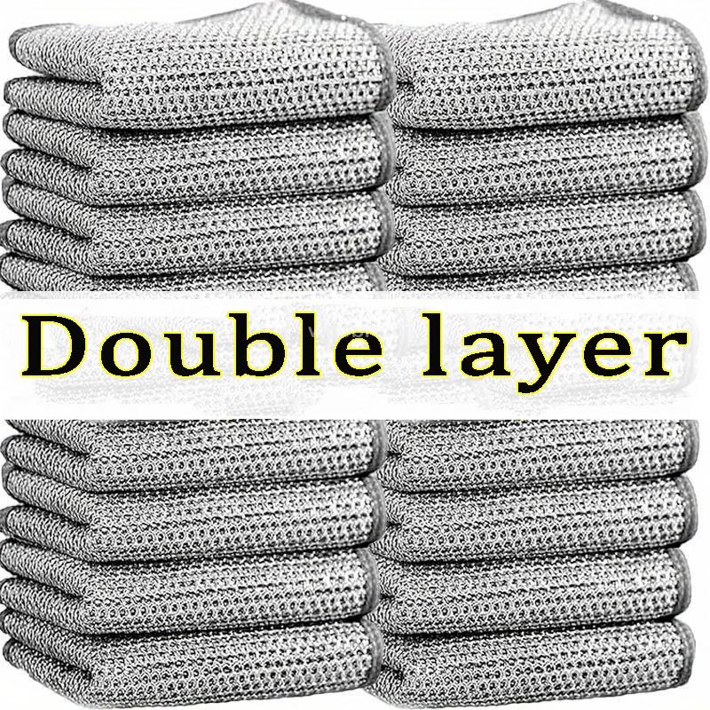 Magic Cleaning Cloth Kitchen Supplies Microfiber Cloth Mesh Cotton Kitchen Cloths for Pots&Stoves,Reusable Kitchen Towels 60pcs