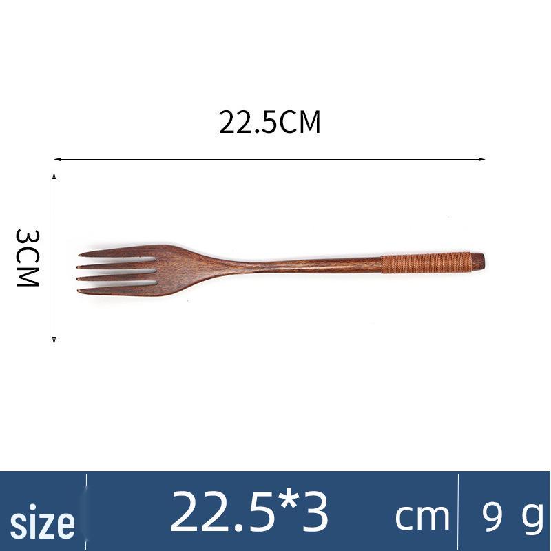 Camphorwood Three-Piece Cutlery Set: Chopsticks, Fork, and Spoon, Solid Wood, Portable and Individual Use.