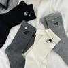 Female Autumn Retro Simple Solid Color Flanging Lovely Embroidery Kitten Socks