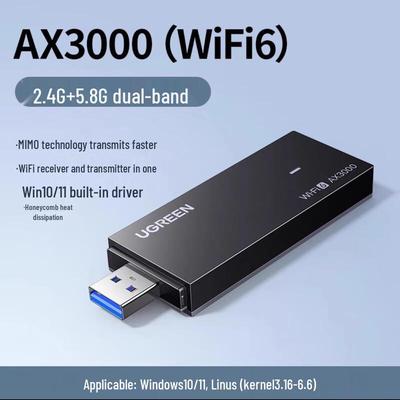 Беспроводной USB-адаптер UGREEN AX3000 WiFi 6 (Китайская версия)