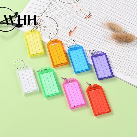 Easy Open Key Tag 20Pcs Plastic Tags with Label Lightweight Writeable Removable Solid Material Ring Colorful Organization