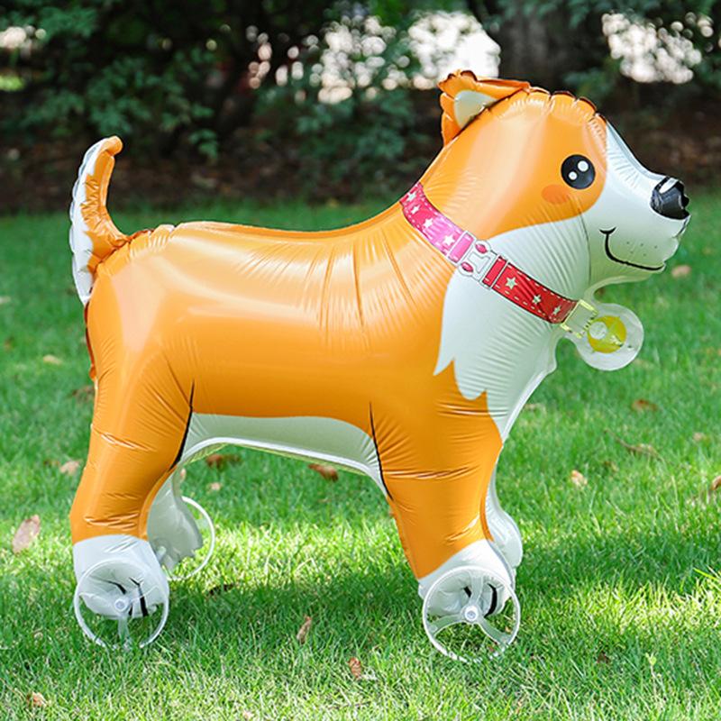 4D Мультяшные Фольгированные Шары Слон Стоячий Ходячий Шарик с Колесом для Украшения Детской Вечеринки по случаю Дня Рождения, Детского Праздника