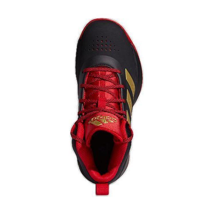 adidas Кросс Эм Ап 5 Дышащие Средние Винтажные Баскетбольные Кроссовки Черно-Красные Золотые Детские FZ1475
