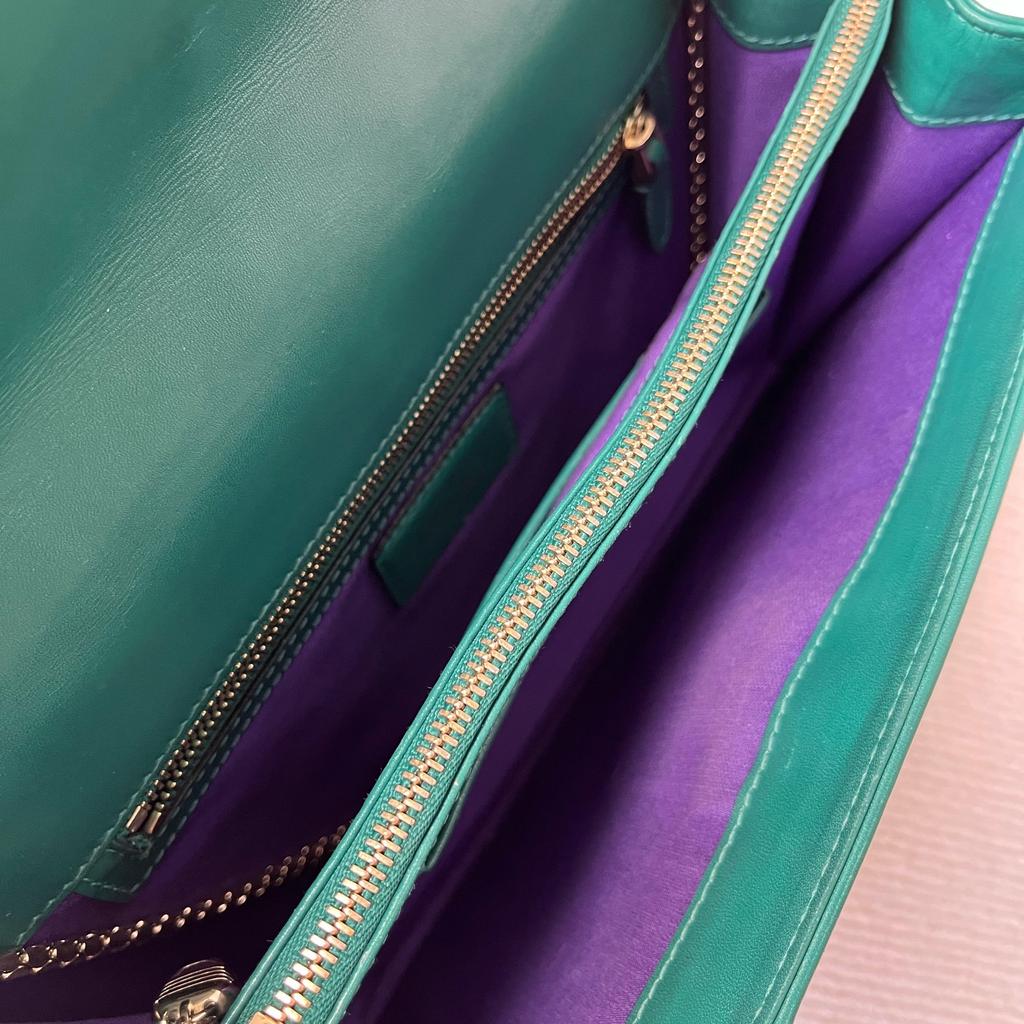 [Pre-Owned] Serpenti Forever Enamel Buckle Leather Snake Head Chain Shoulder Bag - Very Good #1CSJYTX