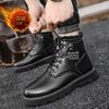 Popular Velvet Martin Boots High-top Shoes Men's Platform Tooling Leather Shoes Boots Thickened Cotton Shoes Student Tide Shoes Snow Boots