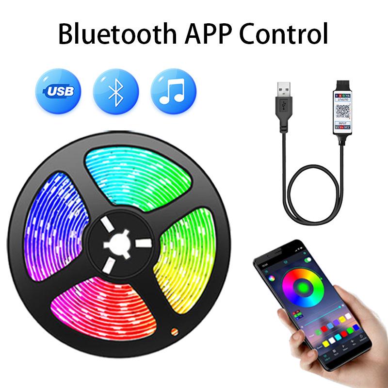 Светодиодная лента 5 В USB Bluetooth RGB с волшебными цветами, самоклеящаяся, технология 5050/2835.