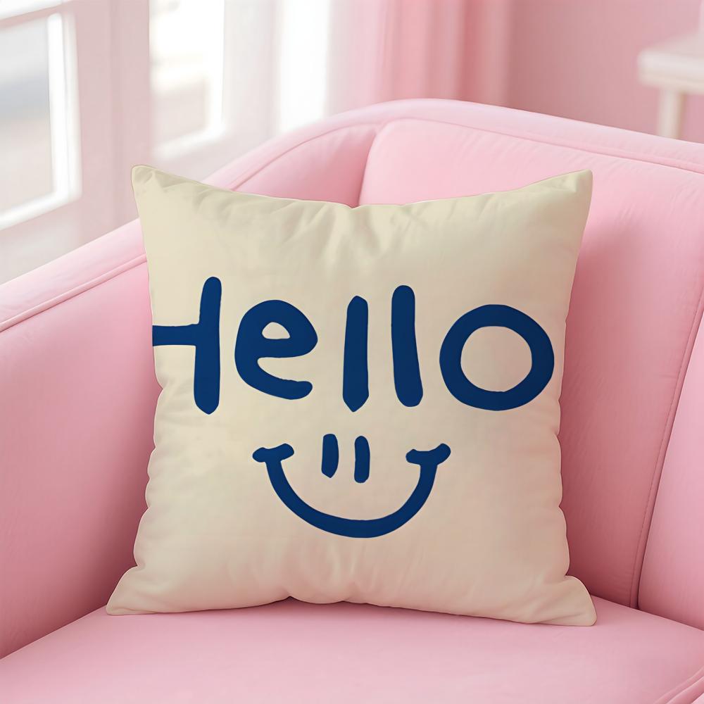 Casual daily Minimal English letters Cushion Cover Linen Pillowcase Cover Soft Decor for Sofa Home Room