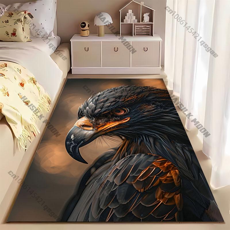 Majestic powerful bird intense gaze carpet Yoga living room room decor children's crawling mat doormat area rug games mat