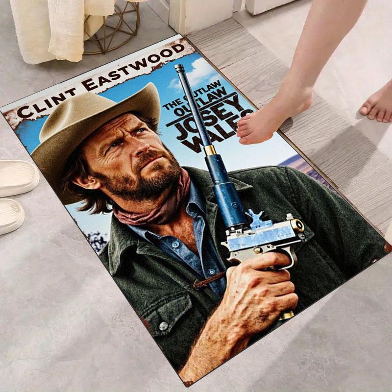 Clint Eastwood The Outlaw Josey Wales Portrait Area Rug Western Vintage Cowboy Floor Carpet Fan Home Decor