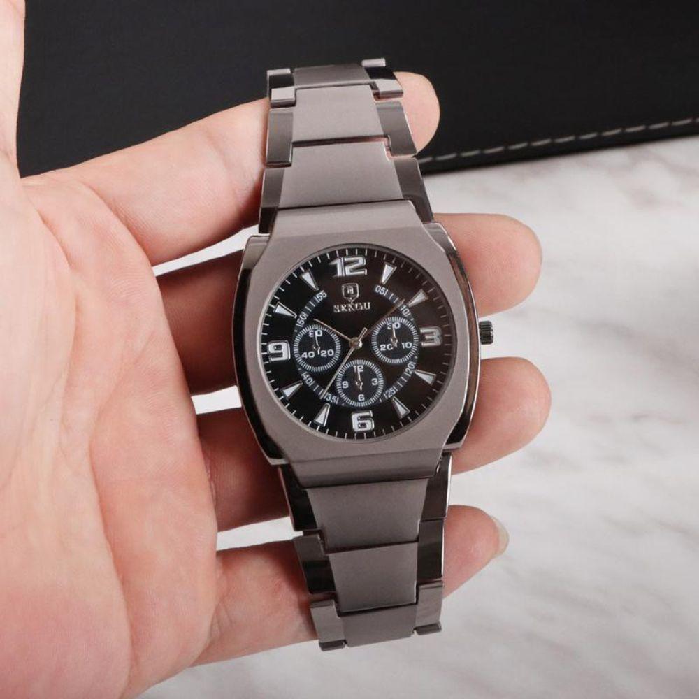 Simple Design Quartz Watch Round Shape Wristwatch Decorative Men's Watch Daily Wear
