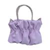 Fashion Pleated Crossbody Bag for Women Chain Shoulder Bag All-matching Messenger Bag Ladies Cloud Bag Small Square Bag  Purple