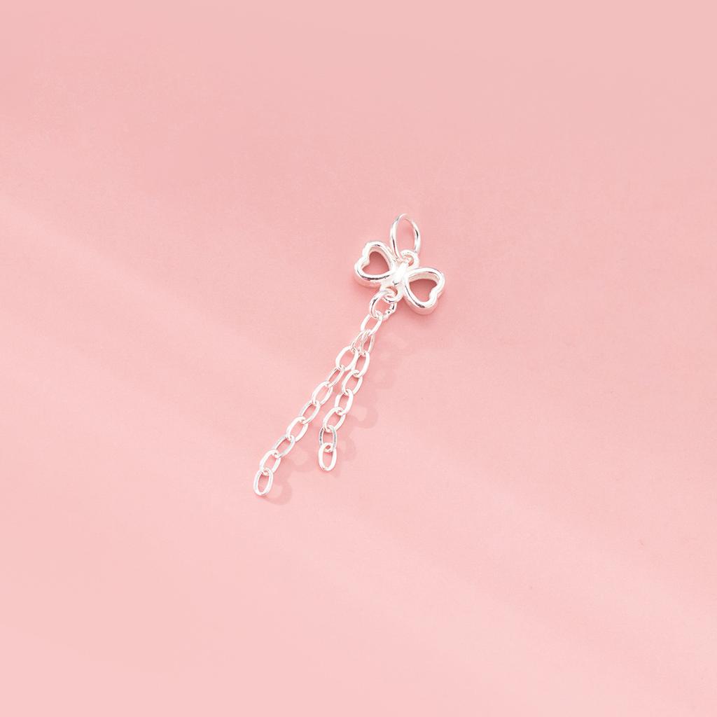 S925 Sterling Silver Bowknot Cross Chain Tassel Pendant DIY Bracelet Pendant Handmade Braided Rope Material Accessories