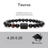 New Agate Hombre Jewellery Masculina Natural Bracelet Stone 12 Constellation Beads Couple Unisex
