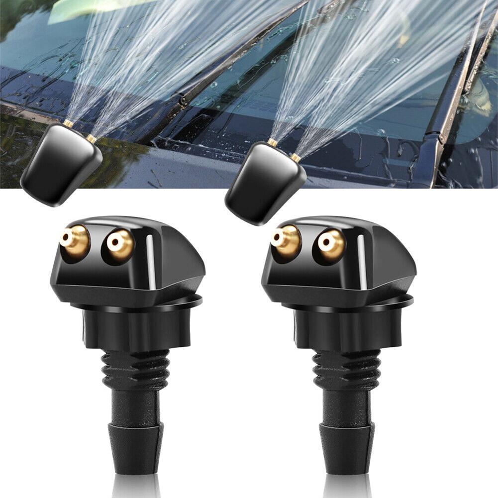2 Pcs Car Dual Holes Windshield Wipers Nozzle Fits Most Car Models Car Wiper Water Spray Jet Adjustable Wipers Accessories
