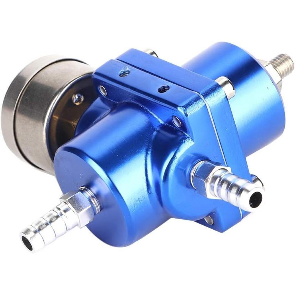 Fuel Pressure Regulator, Aluminum Alloy Universal Adjustable FPR Fuel Pressure Regulator with Pressure Gauge Hose 0-140psi Adjustable