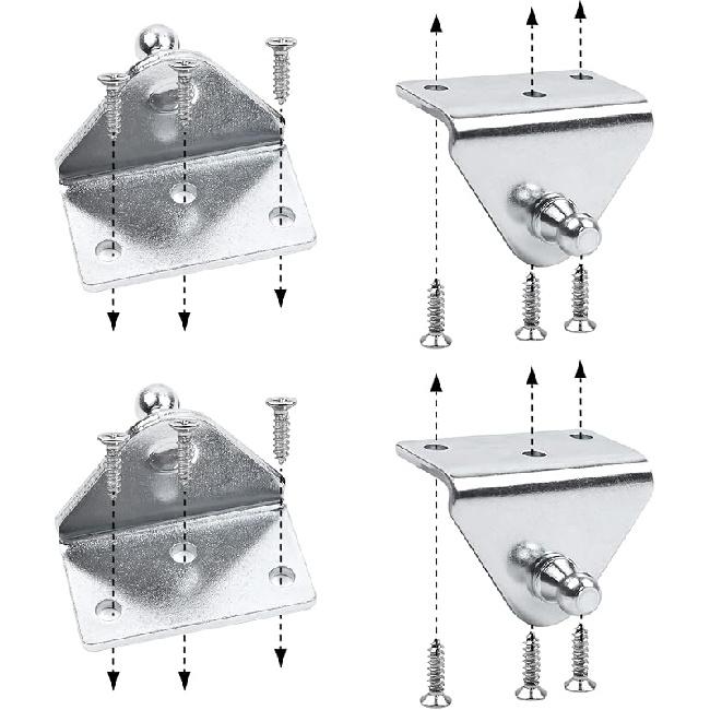 OTUAYAUTO YAQLS06 Угловые кронштейны крепления газовых упоров - Шаровая опора 10 мм с винтами (Пакет из 4)